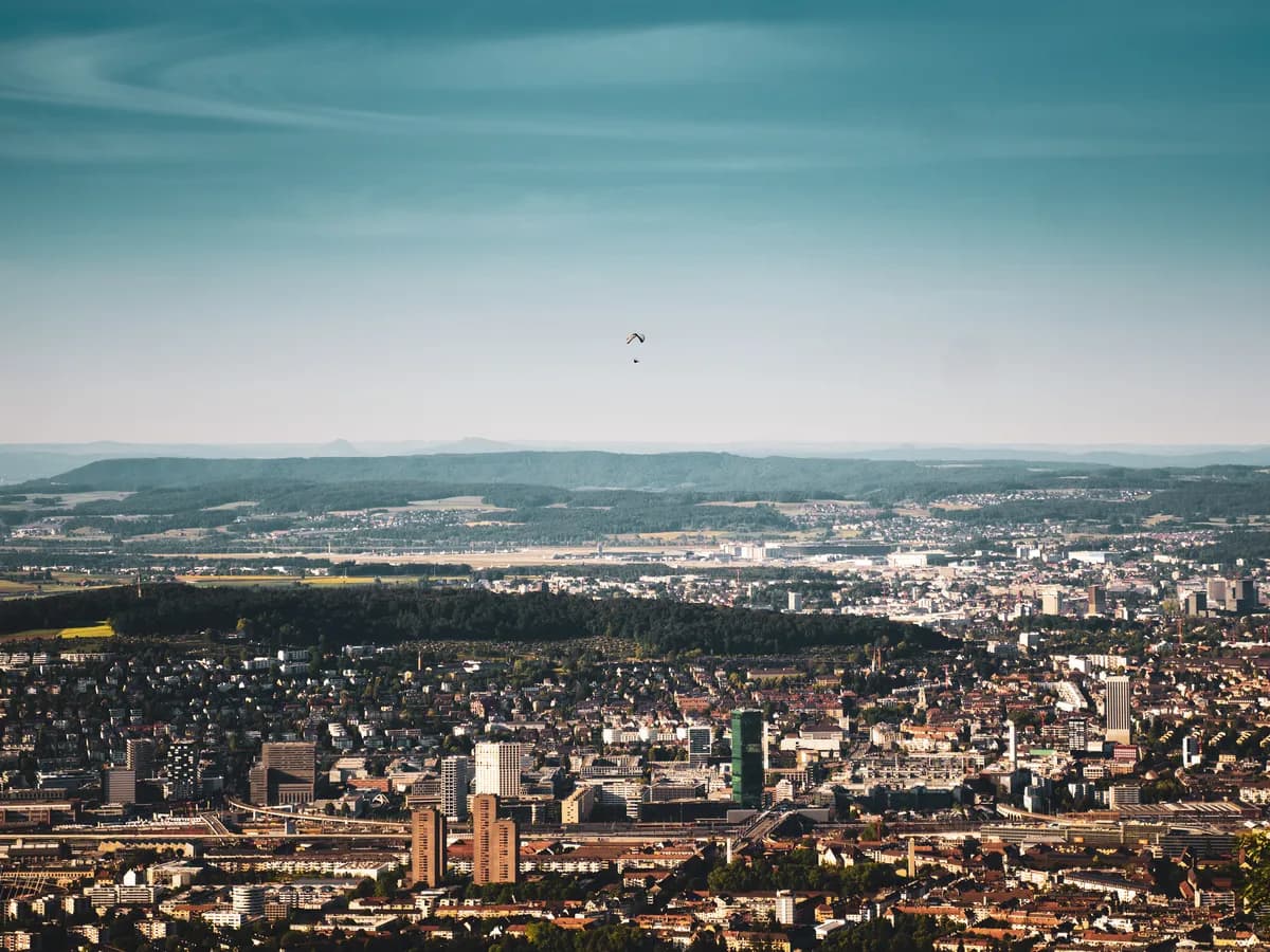 Paragliding Above Zurich