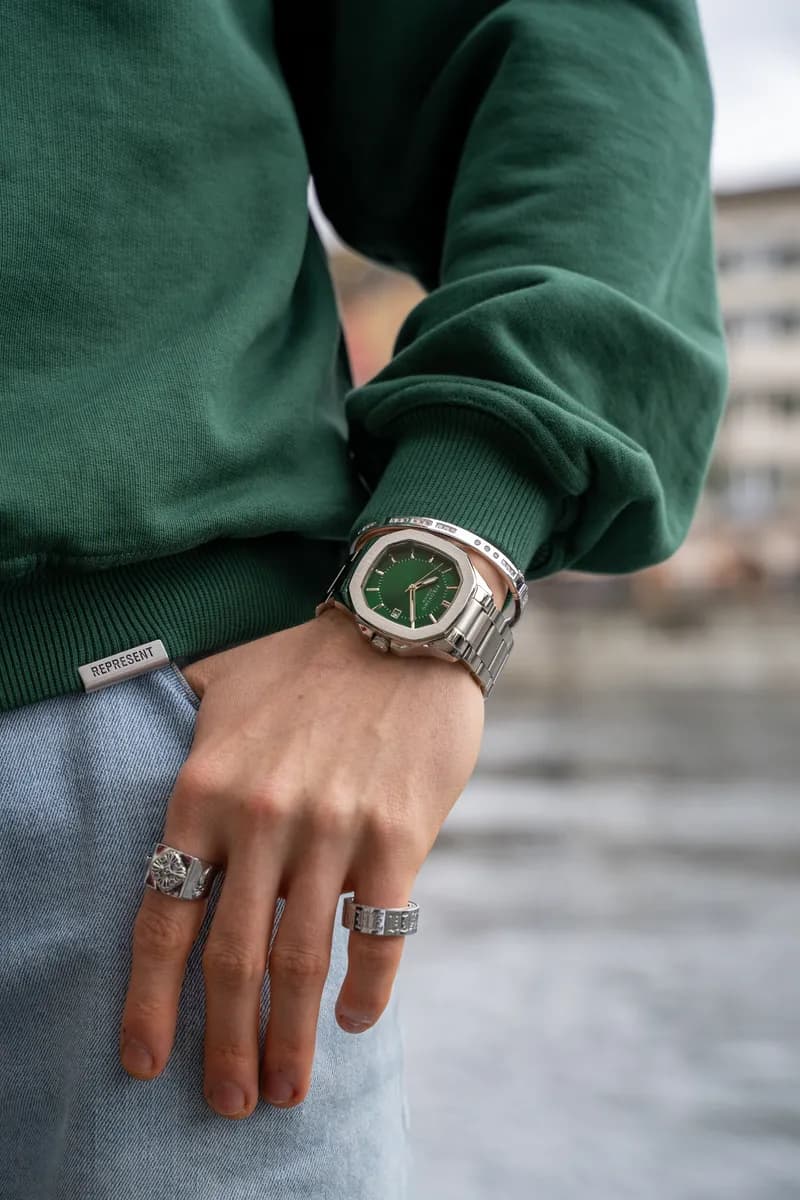 Green Watch Closeup Jeans